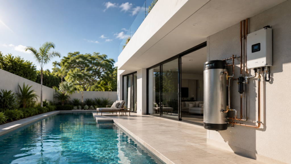 aquecimento de piscina, aquecedor de piscina solar, aquecedor de piscina a gás, bomba de calor piscina, quanto custa aquecer piscina